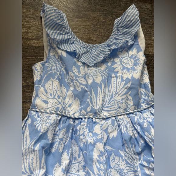 Savanna Girls Blue White Floral Stripe Bow Dress Sleeveless Size 3T (Estimated) - Picture 2 of 7